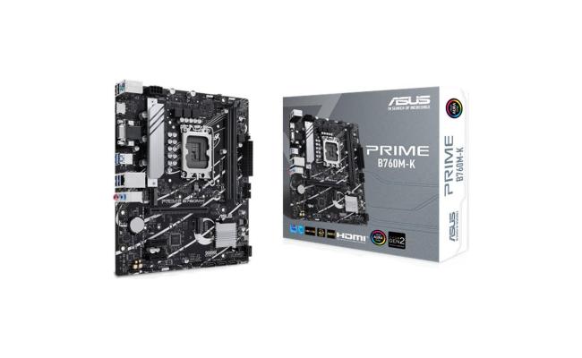 ASUS PRIME B760M-K mATX Gaming Motherboard – Intel 14th/13th/12th Gen, LGA 1700, DDR5, PCIe 4.0, Dual M.2